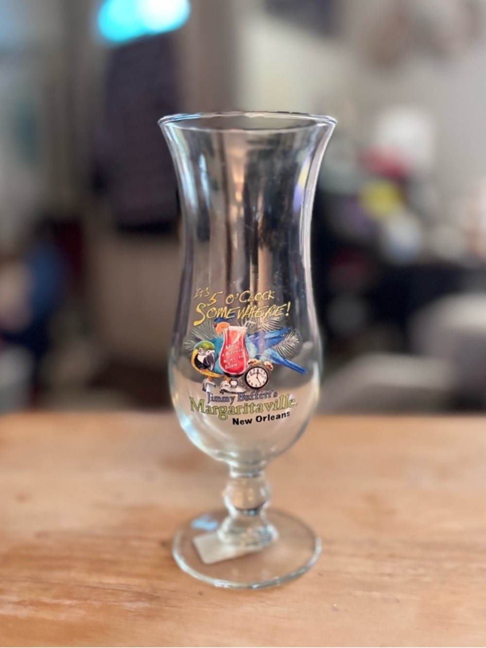 Margaritaville Clear Hurricane Glass with Multicolor Logo